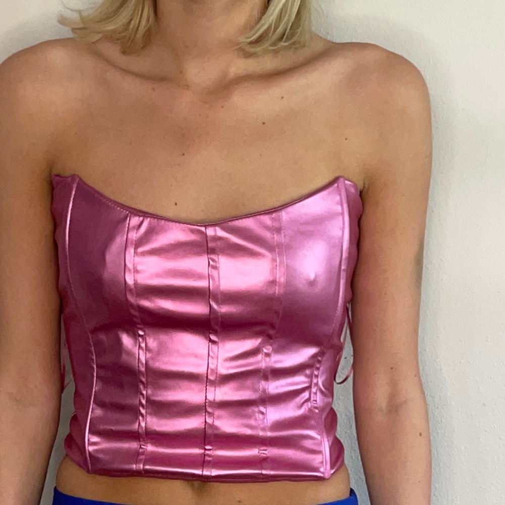 metallic pink  corsets